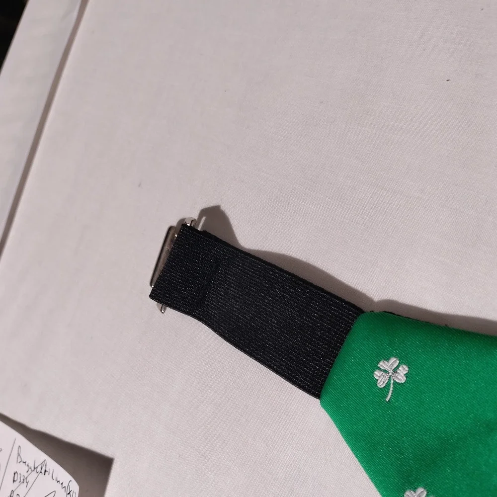 Lord West Mens Green Shamrock Cummerbund Bow Tie Pocket Square Set Made in USA